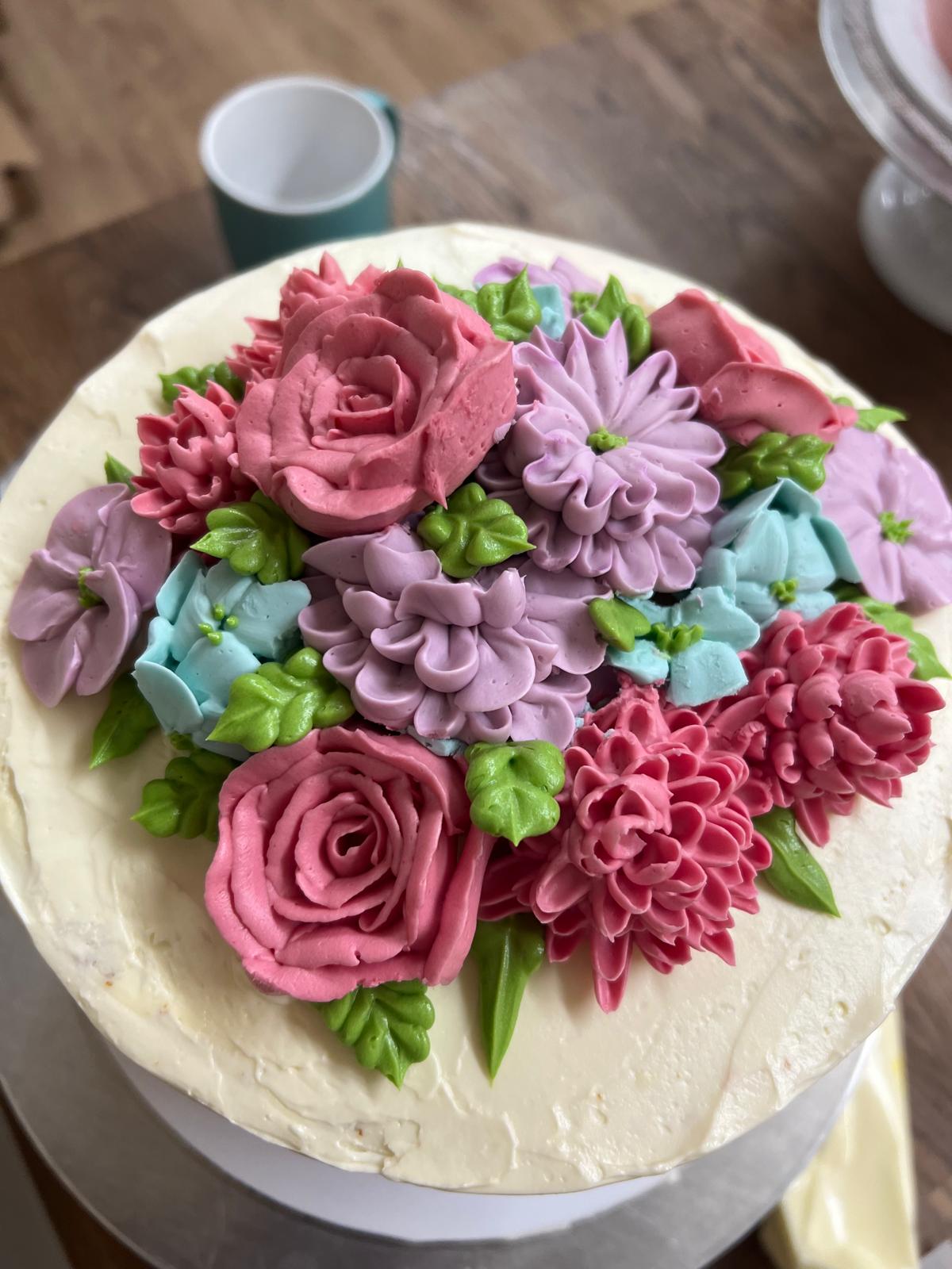 Buttercream flower garden