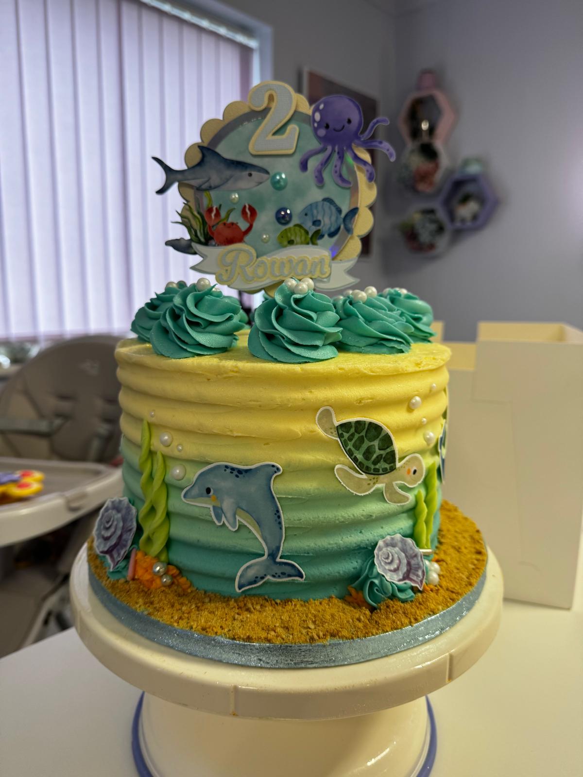 Playful character cake