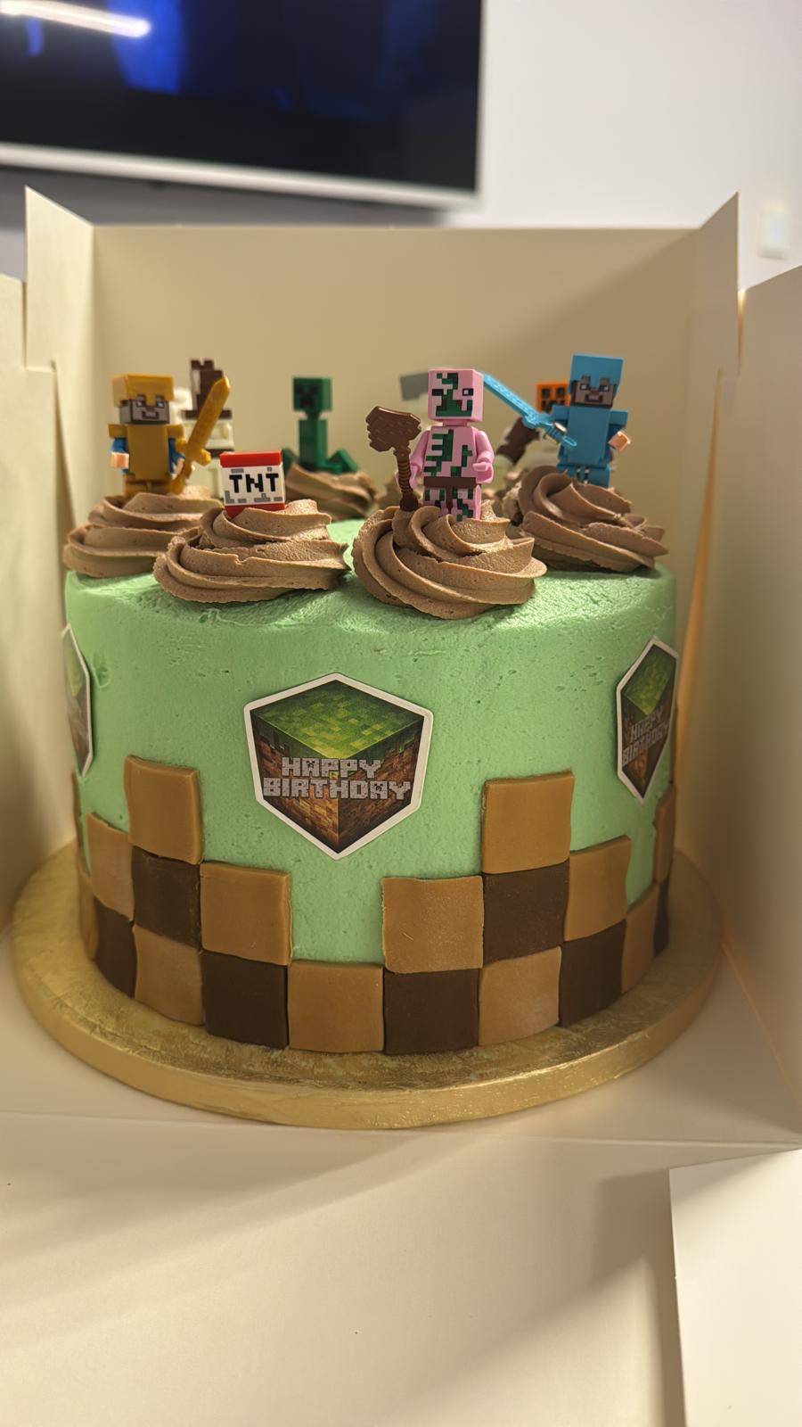 Minecraft celebration cake